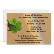 Lichtblauwe regenboog St. Patrick's Day uitnodigin