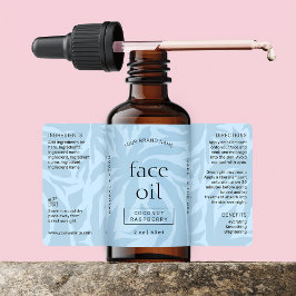 Lichtblauwe reiniger 2 OZ huidverzorging flesetike Etiket