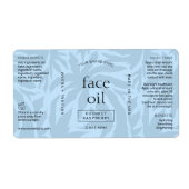 Lichtblauwe reiniger 2 OZ huidverzorging flesetike Etiket (Voorkant)