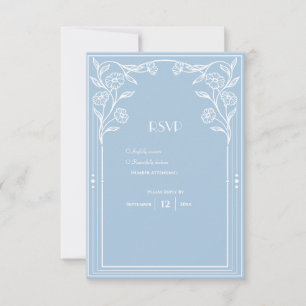 Lichtblauwe Romance en sophisticatie RSVP Kaartje