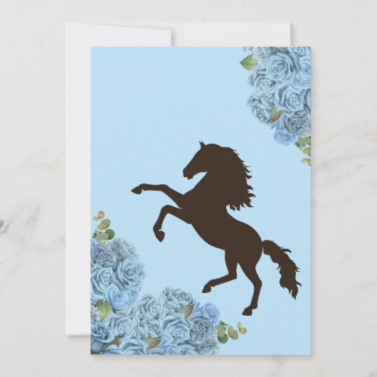 Lichtblauwe Roos Laarzen Charro Jurken Quinceanera Kaart (Achterkant)