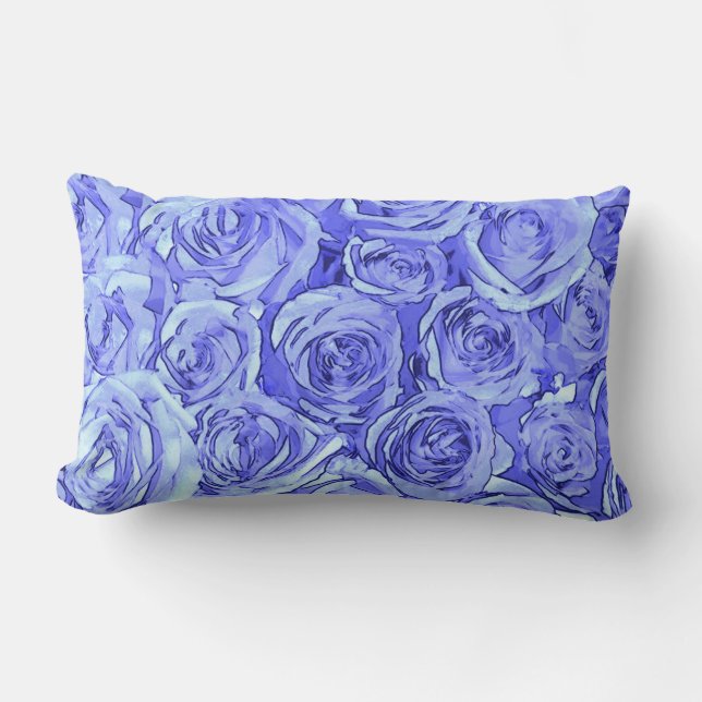 Lichtblauwe rozen kussen (Voorkant)