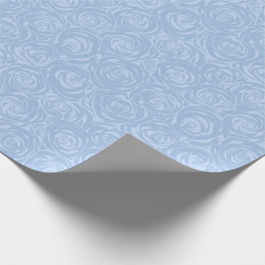 Lichtblauwe Rozen Naadloos Patroon Sjabloon Cadeau Cadeaupapier (Hoek)