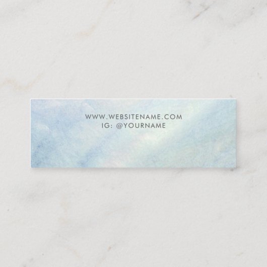 Lichtblauwe Shell Moeder van de Parel Oorbel Displ Mini Visitekaartje (Achterkant)