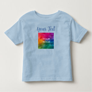 Lichtblauwe Sjabloon Upload Afbeelding foto Tekst  Kinder Shirts