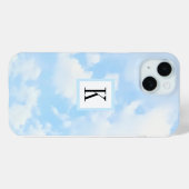 Lichtblauwe Sky Clouds Foto met Single Initiaal Case-Mate iPhone Case (Achterkant (horizontaal))