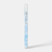 Lichtblauwe Sky Clouds Foto met Single Initiaal iPhone 15 Case (Linkerkant)