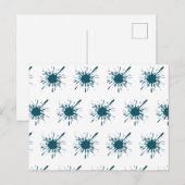 Lichtblauwe sneeuw barst van de kerst briefkaart (Voorkant / Achterkant)