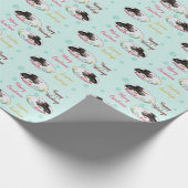 Lichtblauwe sneeuwman cadeaupapier (Hoek)