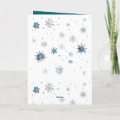 Lichtblauwe Sneeuwvlokken Kerst  Kaart (Achterkant)