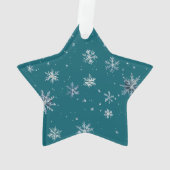 Lichtblauwe Sneeuwvlokken Kerst Ornament (achterkant)