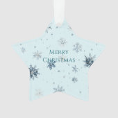 Lichtblauwe Sneeuwvlokken Kerst Ornament (voorkant)