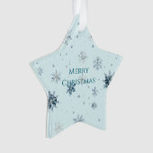 Lichtblauwe Sneeuwvlokken Kerst Ornament (voorkant)