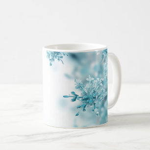 Lichtblauwe sneeuwvlokken Kerstmis Koffiemok