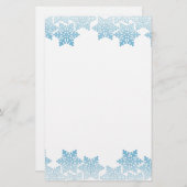 Lichtblauwe sneeuwvlokrand briefpapier (Voorkant / Achterkant)