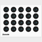 Lichtblauwe Softbal Pitcher Hartslag - Snelle Pitc Ronde Sticker (Vel)