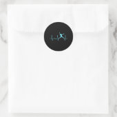 Lichtblauwe Softbal Pitcher Hartslag - Snelle Pitc Ronde Sticker (Tas)