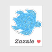 Lichtblauwe Sparkly Turtle Sticker (Vel)