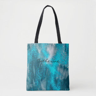 Lichtblauwe Spletters Tote Bag