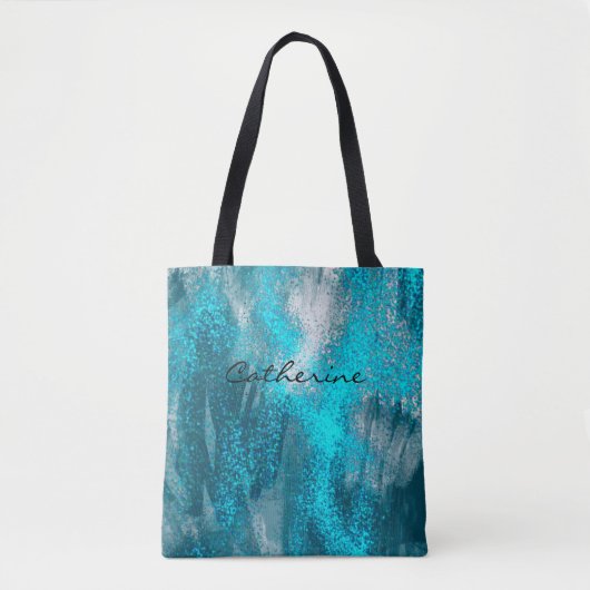 Lichtblauwe Spletters Tote Bag (Voorkant)