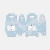 Lichtblauwe ster en Hart Verjaardag Bedankdoosjes (Uitgevouwen)