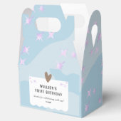 Lichtblauwe ster en Hart Verjaardag Bedankdoosjes (Geopend)