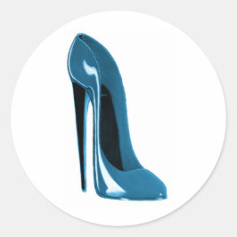 lichtblauwe stilettoschoen ronde sticker