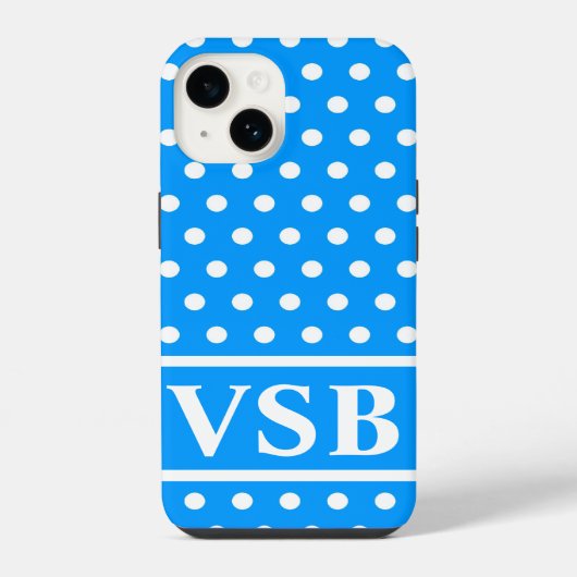Lichtblauwe Stippen iPhone Hoesje (Achterkant)