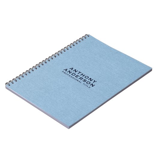 Lichtblauwe Stof Textuur Notitieboek (Linkerzijde)