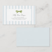 Lichtblauwe streep met Bow Delicate Visitekaartje (Voorkant / Achterkant)