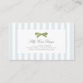 Lichtblauwe streep met Bow Delicate Visitekaartje (Voorkant)