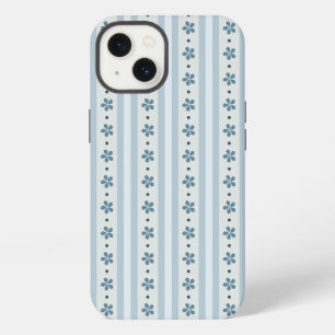 Lichtblauwe Strepen En Bloemen iPhone 13 Hoesje