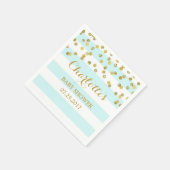 Lichtblauwe strepen Gouden Confetti Baby shower Servetten (Hoek)