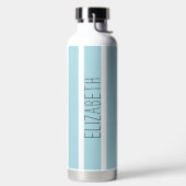 Lichtblauwe strepen met naam waterfles (Links)