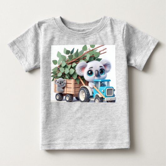 Lichtblauwe tractor met Koala (Voorkant)