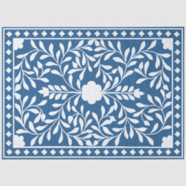 Lichtblauwe traditionele beeninleg decoupage tissuepapier