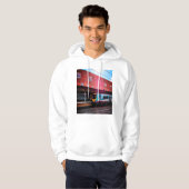 Lichtblauwe trein hoodie (Voorkant volledig)