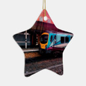 Lichtblauwe trein keramisch ornament (Rechts)