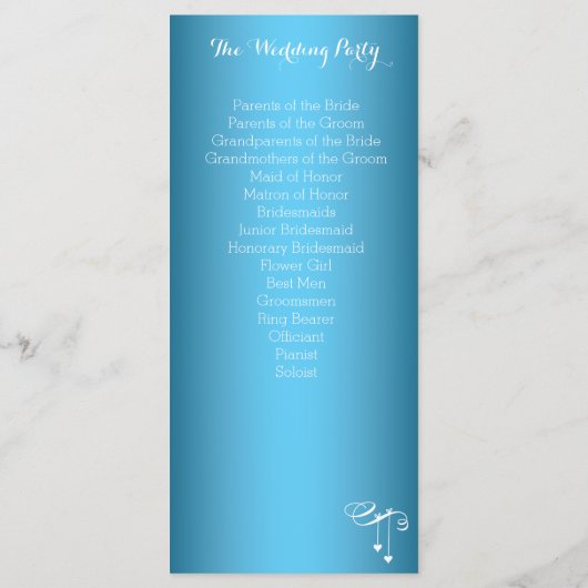 Lichtblauwe Trouwprogramma's Rack Kaarten Hartjes (Achterkant)