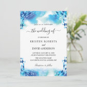 lichtblauwe trouwuitnodiging kaart (Staand voorkant)