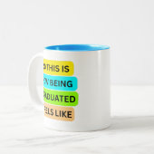 Lichtblauwe tweekleurige mok SO_THIS_IS_HOW_BEING_ (Voorkant links)