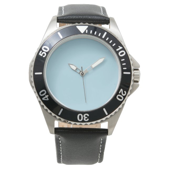 Lichtblauwe, vaste kleur horloge (Voorkant)