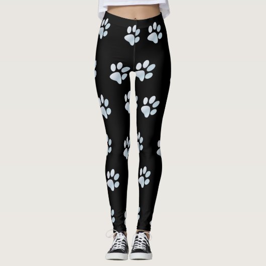Lichtblauwe verf afdrukken leggings (Voorkant)