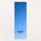 Lichtblauwe verloopgeometrie netpatter Monogram Yogamat (Voorkant)