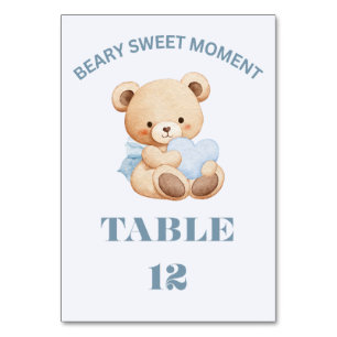 LICHTBLAUWE VERTICALE BEARY SWEET JONGENS BABY SHO KAART
