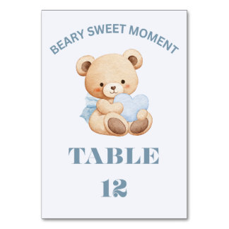LICHTBLAUWE VERTICALE BEARY SWEET JONGENS BABY SHO KAART