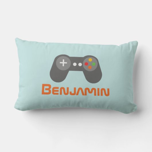 Lichtblauwe Videogames Controller Kussen (Achterkant)