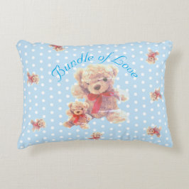 Lichtblauwe Vintage Teddyshop Nursery Accent Kussen
