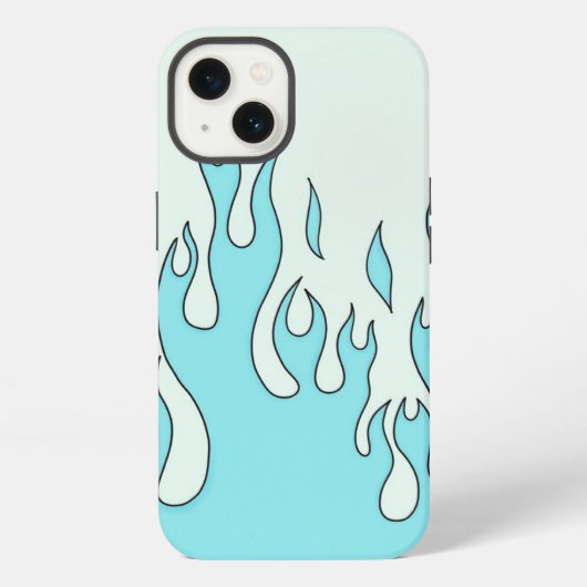 Lichtblauwe vlam iPhone hoesje (Achterkant)