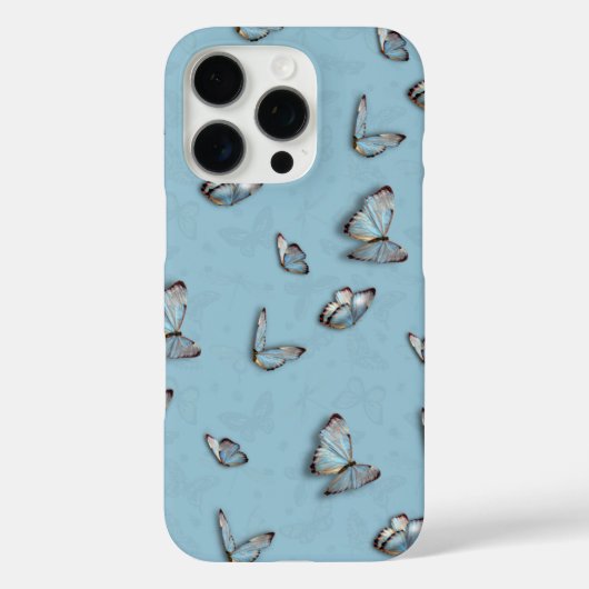 Lichtblauwe Vlinder iPhone Hoesje - Esthetische Ho (Achterkant)